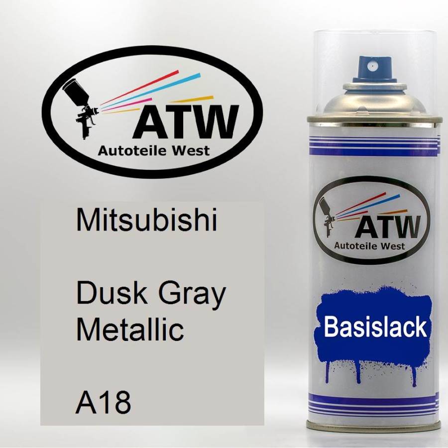 Mitsubishi, Dusk Gray Metallic, A18: 400ml Sprühdose, von ATW Autoteile West.